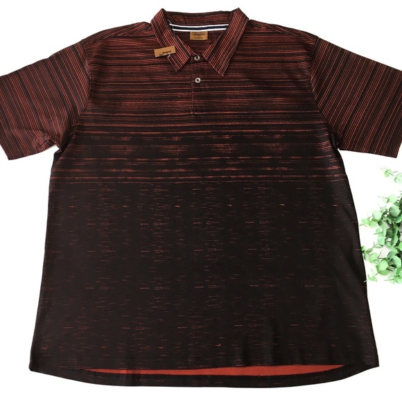 Big Sky Outfitters Brown Black Striped Polo Short - Picture 3 of 7